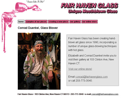 capture of Fair Haven Glass website